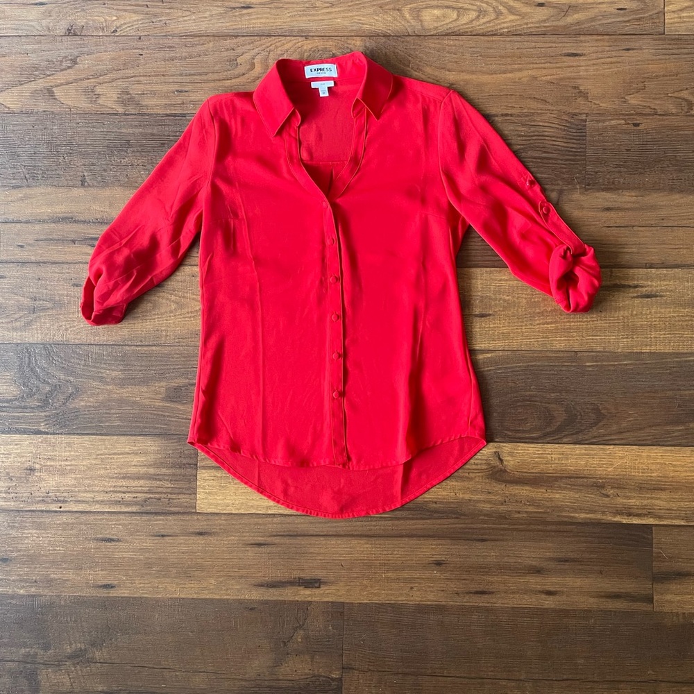 Express Red Long Sleeve or Half Sleeve Blouse for Office Wear or Going Out